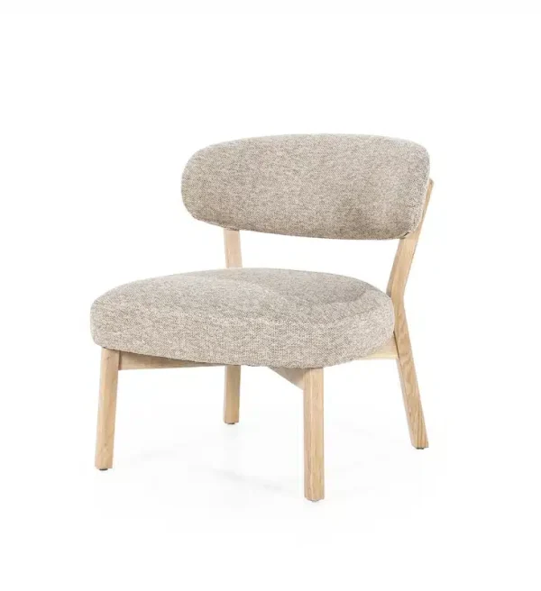 Eleonora fauteuil Mikky taupe onderstel naturel