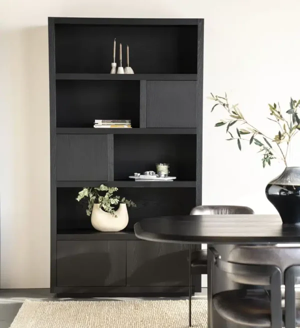 Eleonora opbergkast Helsinki 120x42x220 cm eiken zwart