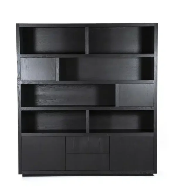 Eleonora opbergkast Helsinki 200x42x220 cm eiken zwart