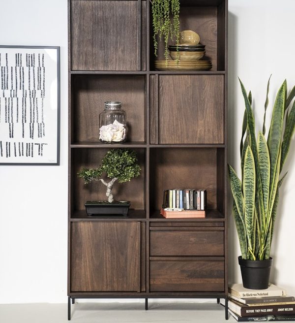 Eleonora opbergkast Jimmy 90x40x180 cm mangohout bruin