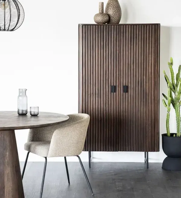 Eleonora opbergkast Remi 96x45x170 cm mangohout bruin