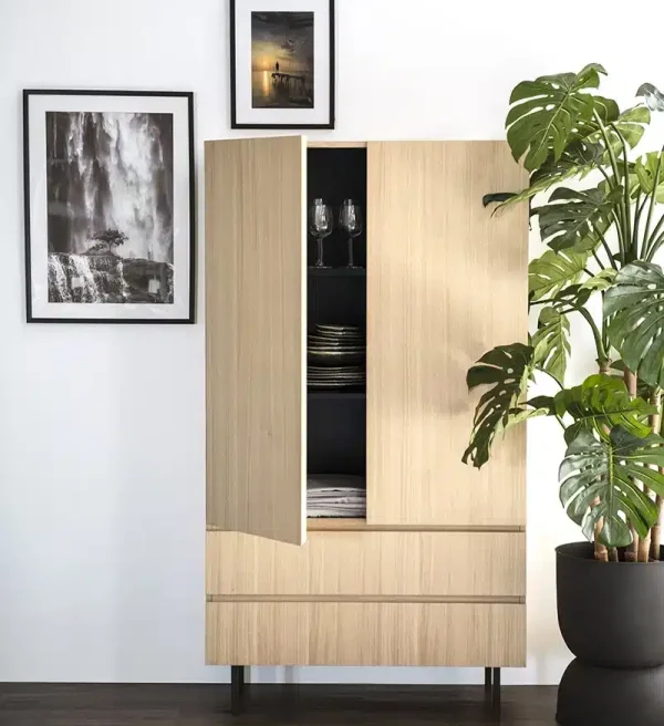 Eleonora opbergkast Thomas 95x42,5x170 cm eiken