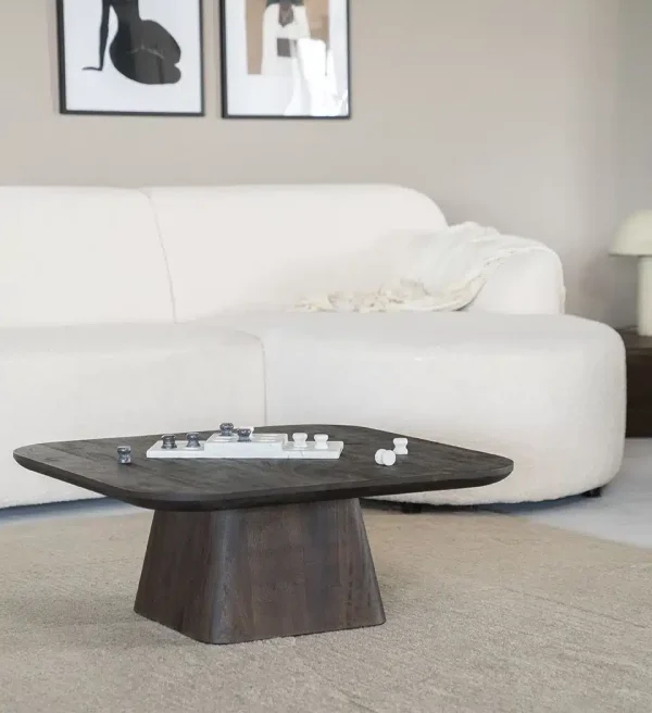 Eleonora salontafel Aron 80x80x32 cm vierkant mangohout bruin