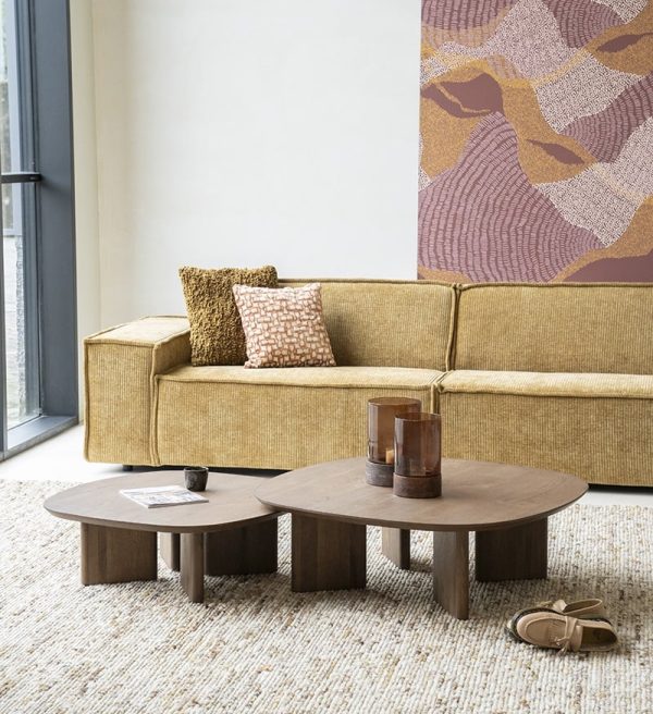 Eleonora salontafel Stef medium 100x100x32 cm bruin eiken