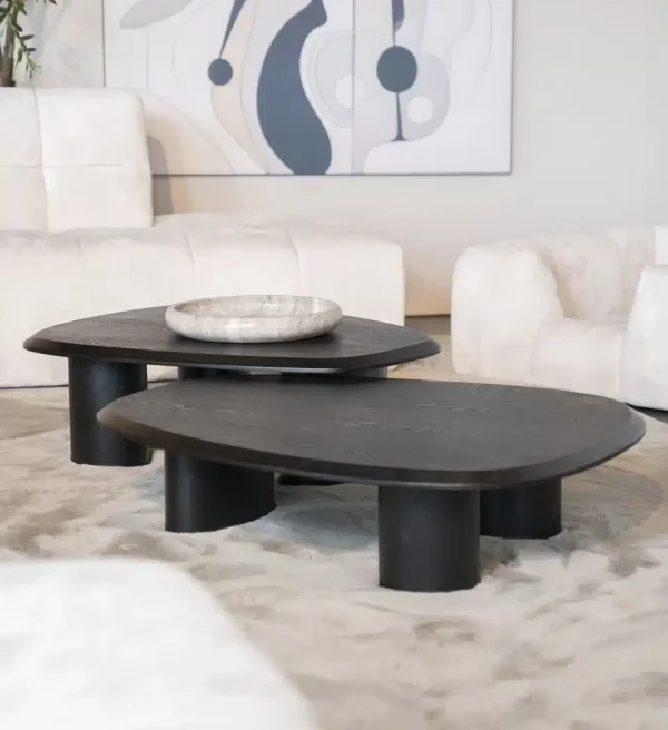 Eleonora salontafel Walter 106x88x27 cm eiken zwart