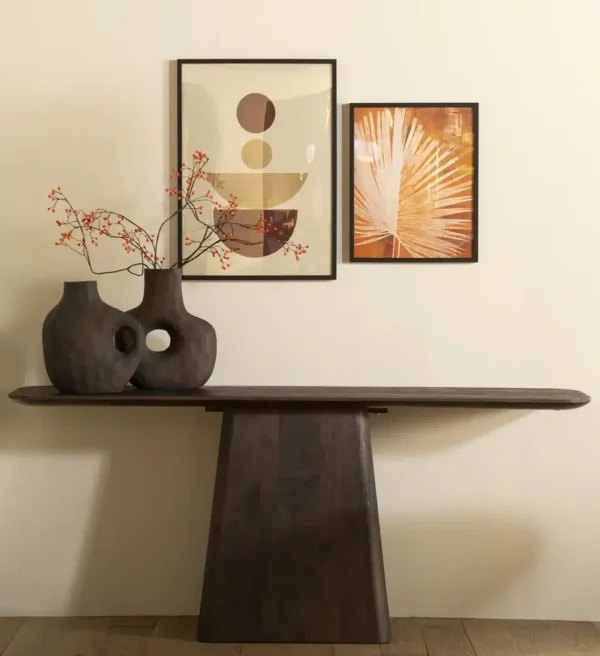 Eleonora sidetable Aron 180x40x75 cm mangohout bruin