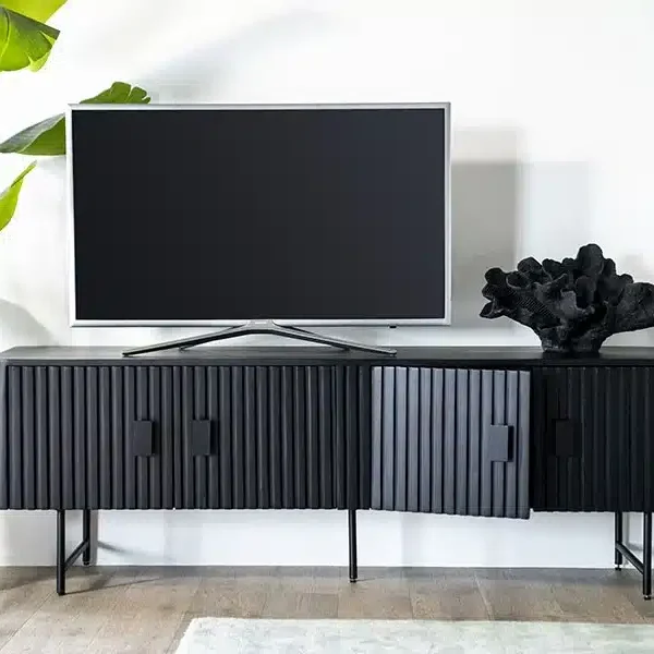 Eleonora tv meubel Remi 170x54x56 cm mangohout zwart