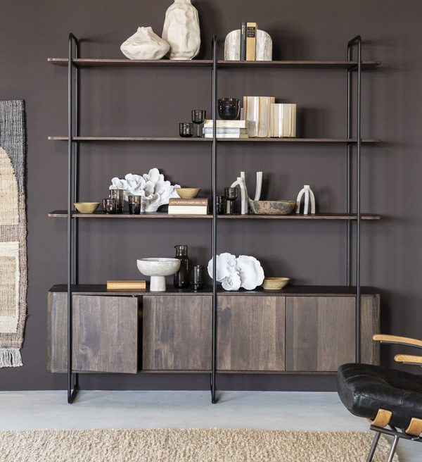 Eleonora wandkast James 190x46,5x210 cm mangohout bruin