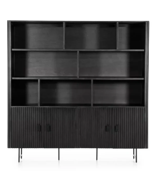 Eleonora wandkast Remi 200x37x200 cm mangohout zwart