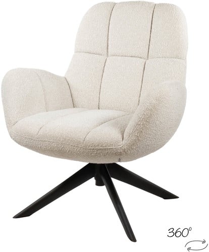 Nijwie MySons draaifauteuil 360 Elvis  - Monet - Pearl 0855 - Unique Collection