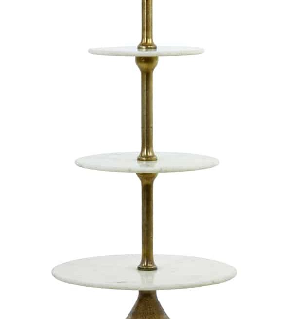 Light & Living etagere 3 laags Ø51x100 cm Vermentino marmer wit