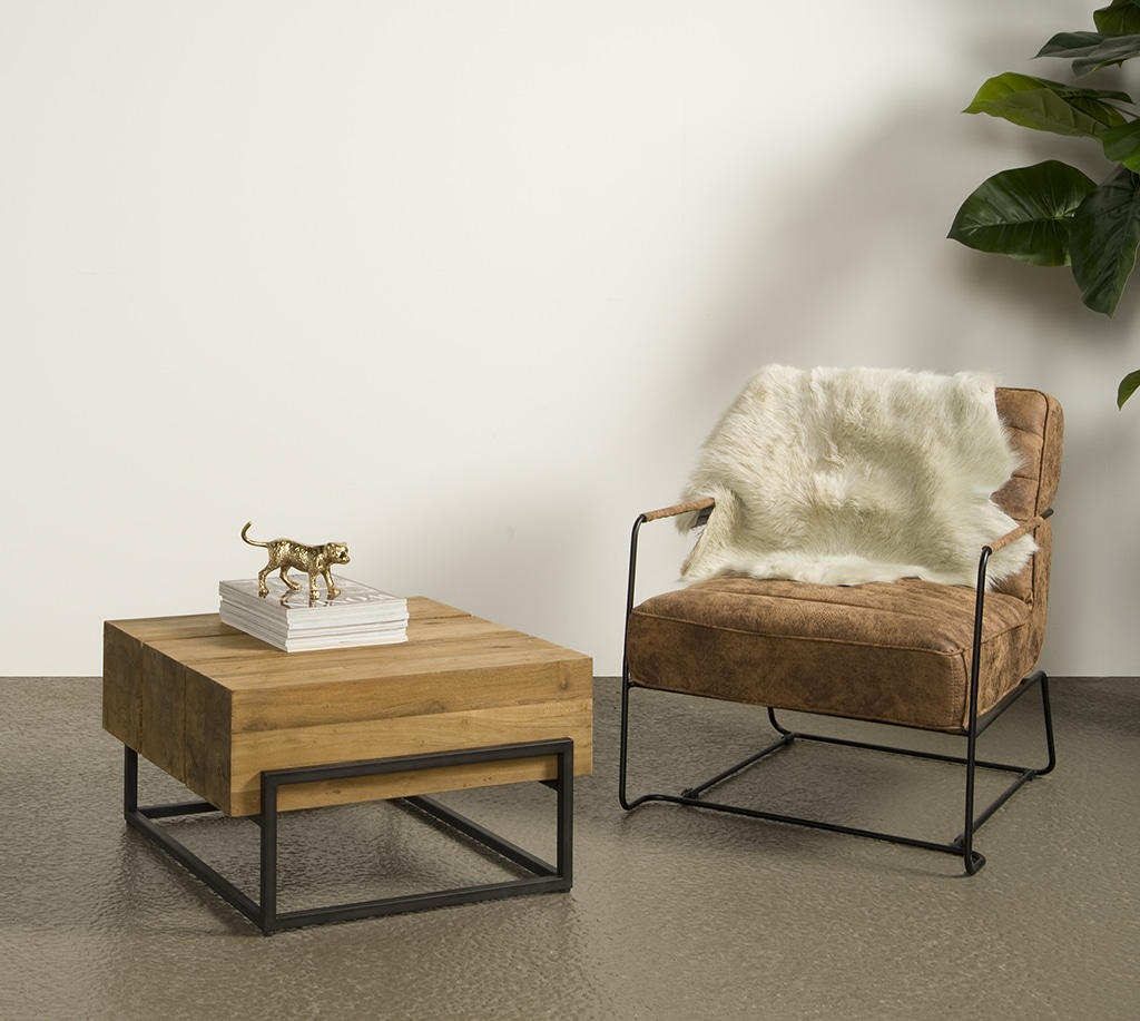 SHOWMODEL Tower Living hoektafel Massa 66x66x55 cm teak