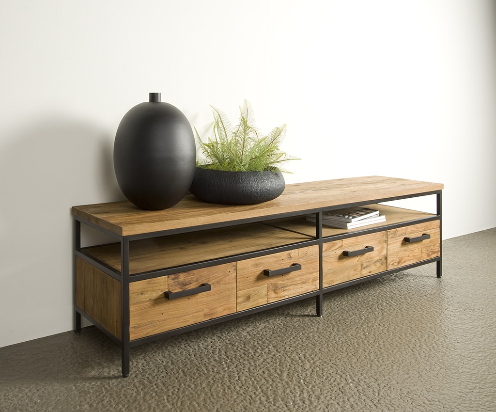 SHOWMODEL Tower Living tv meubel Livorno teak 180x40x45 cm