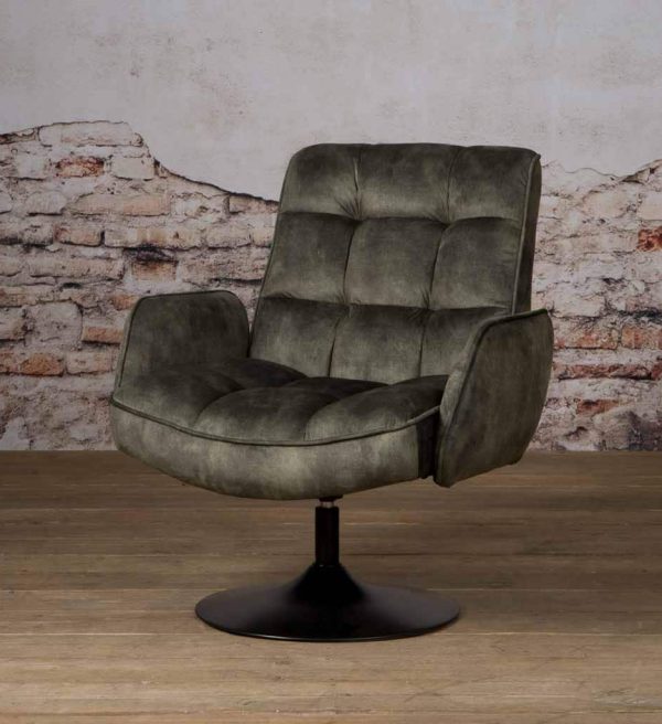 Tower Living fauteuil Tropea draaibaar met arm donkergroen