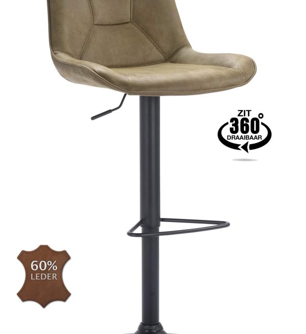 OPRUIMING Meubelcity barstoelen Freddy draaibaar set van 2 groen