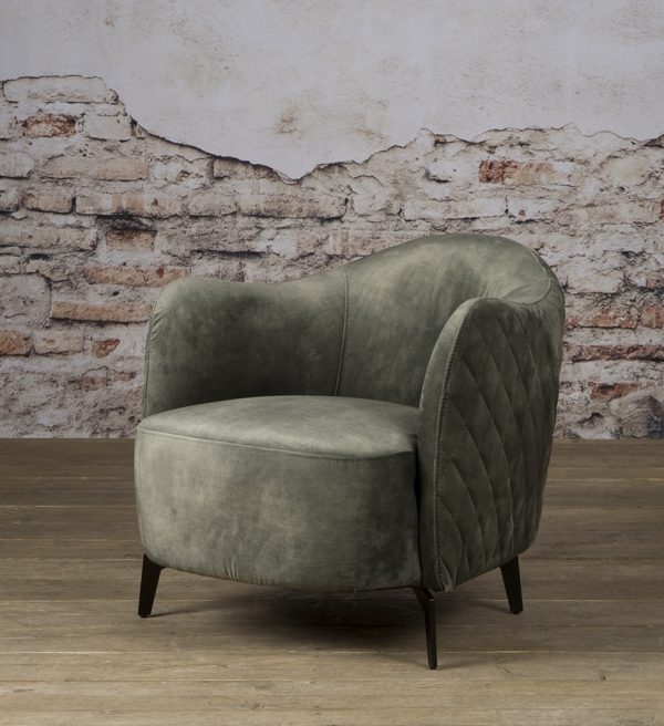Tower Living fauteuil Bondo met arm donkergroen