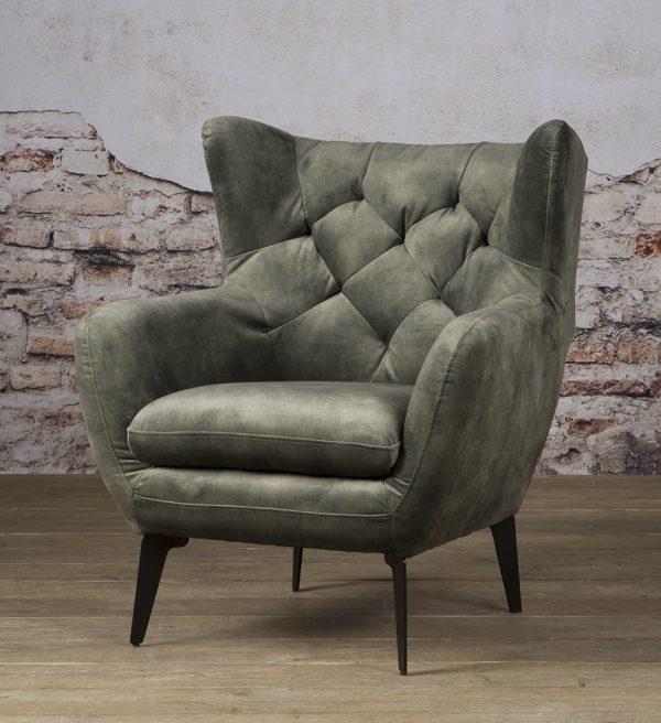 Tower Living fauteuil Bomba met arm donkergroen