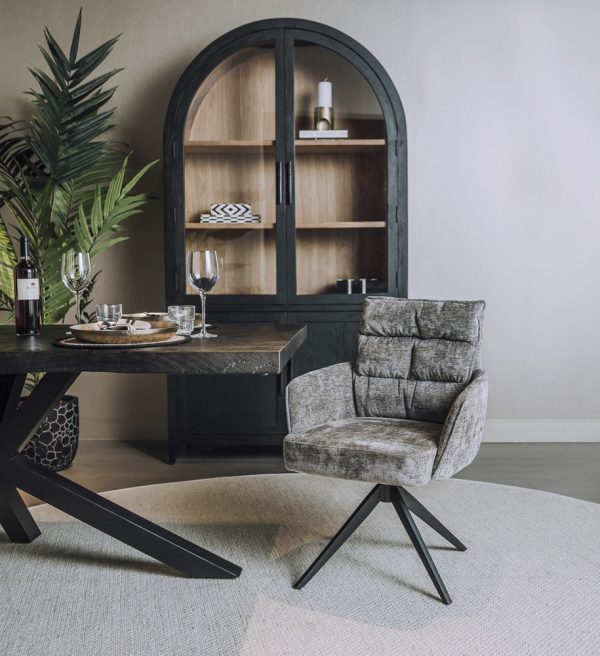 Tower Living eetkamerstoel Rosora met arm grijs