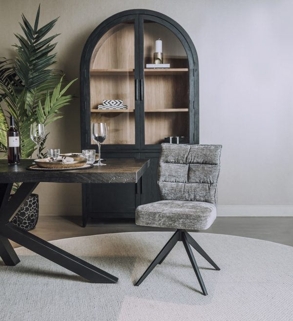 Tower Living eetkamerstoel Rosora draaibaar grijs