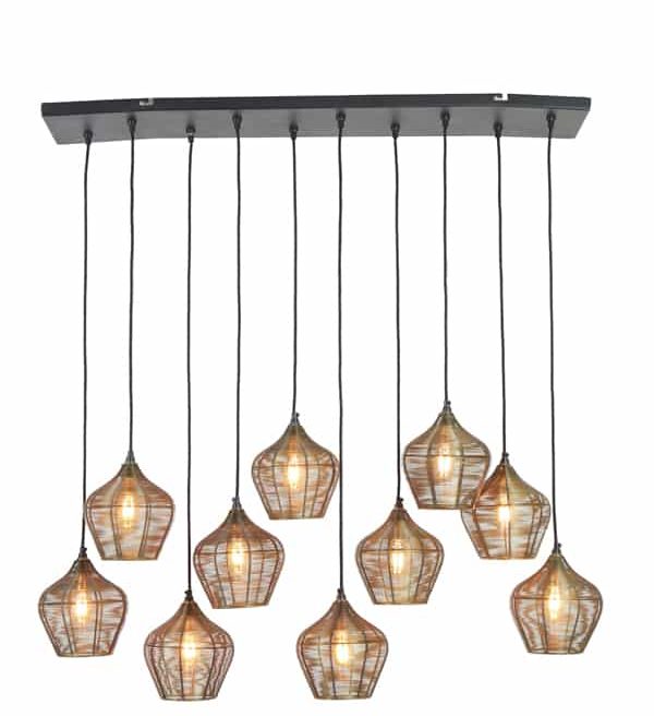 Light & Living hanglamp 10L 120x25x29,5 cm Alvaro antiek brons