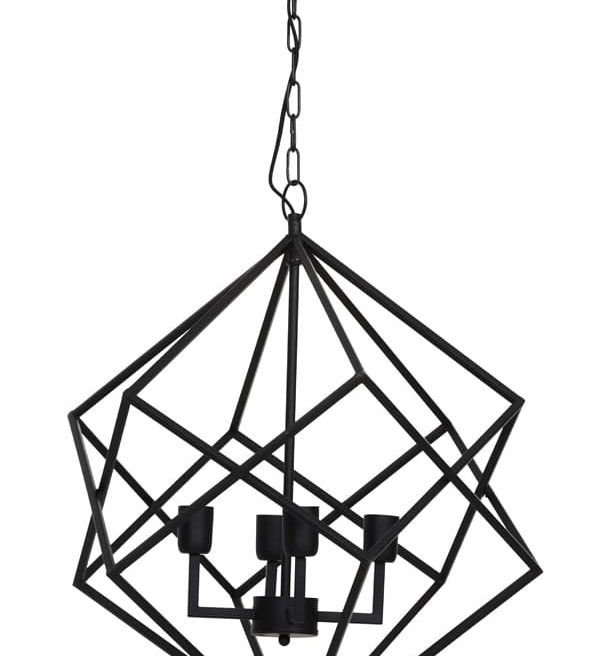 Light & Living hanglamp 4L Ø61x68 cm Drizella mat zwart