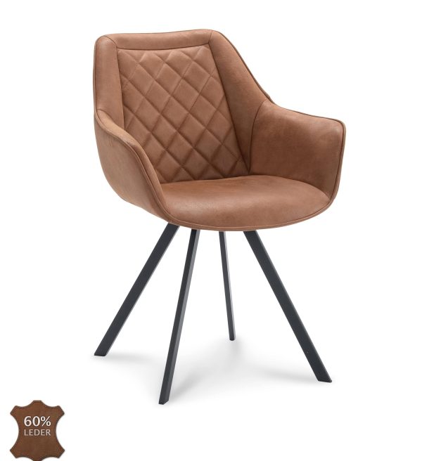 Eetkamerstoel Jane met arm camel