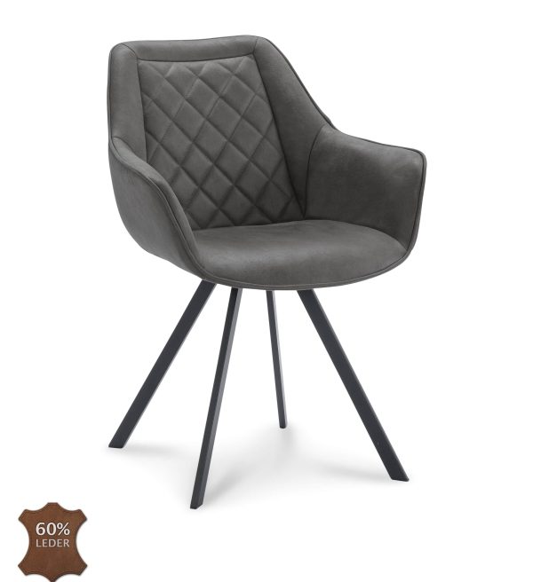 Eetkamerstoel Jane met arm antraciet