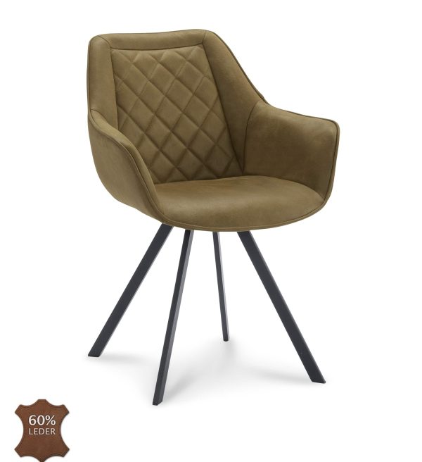 Eetkamerstoel Jane met arm groen