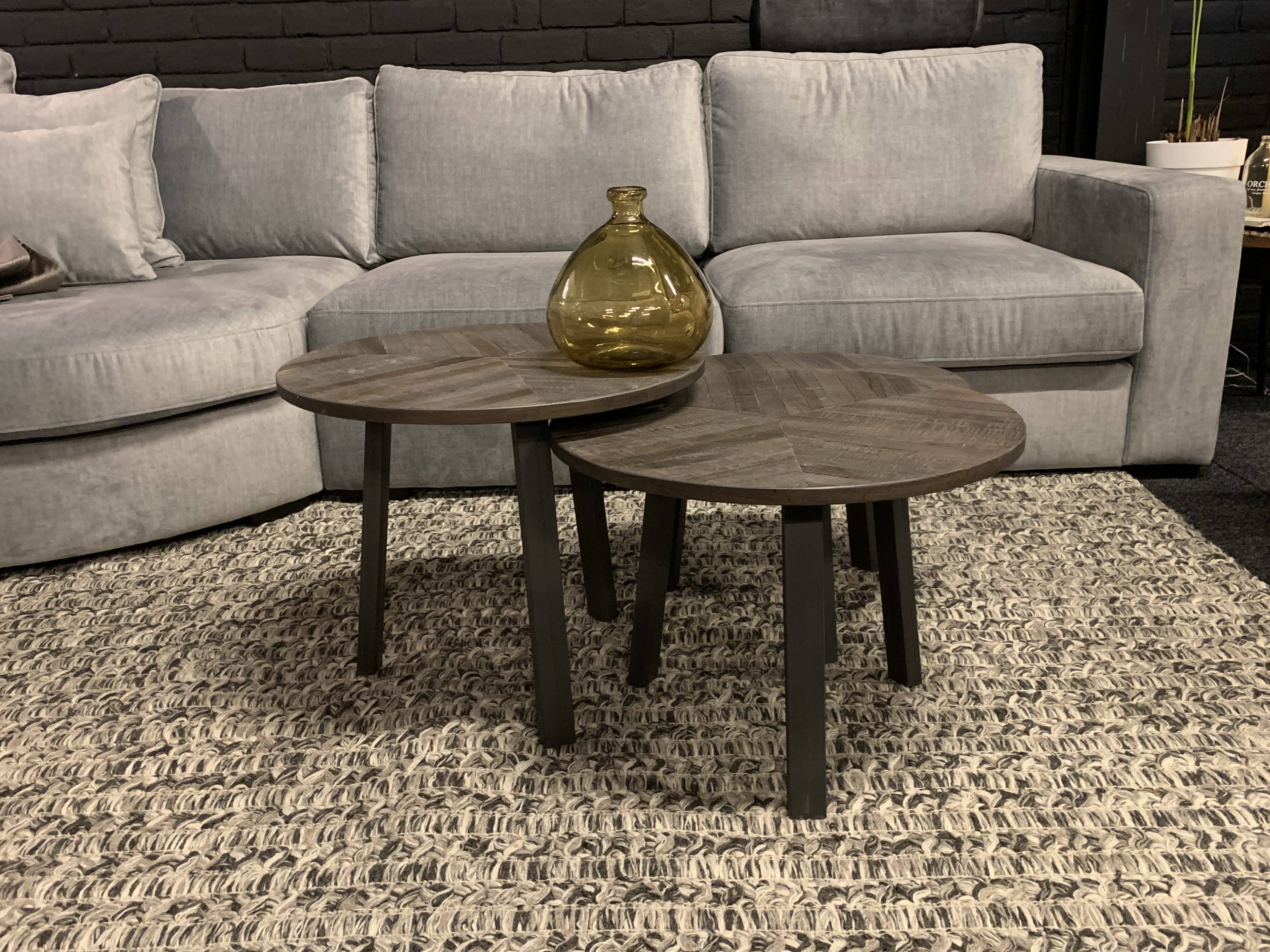 SHOWMODEL Tower Living salontafel set van 3 Lazio wine teak