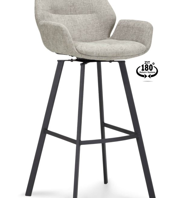 Barstoel Luton draaibaar met arm hoog taupe
