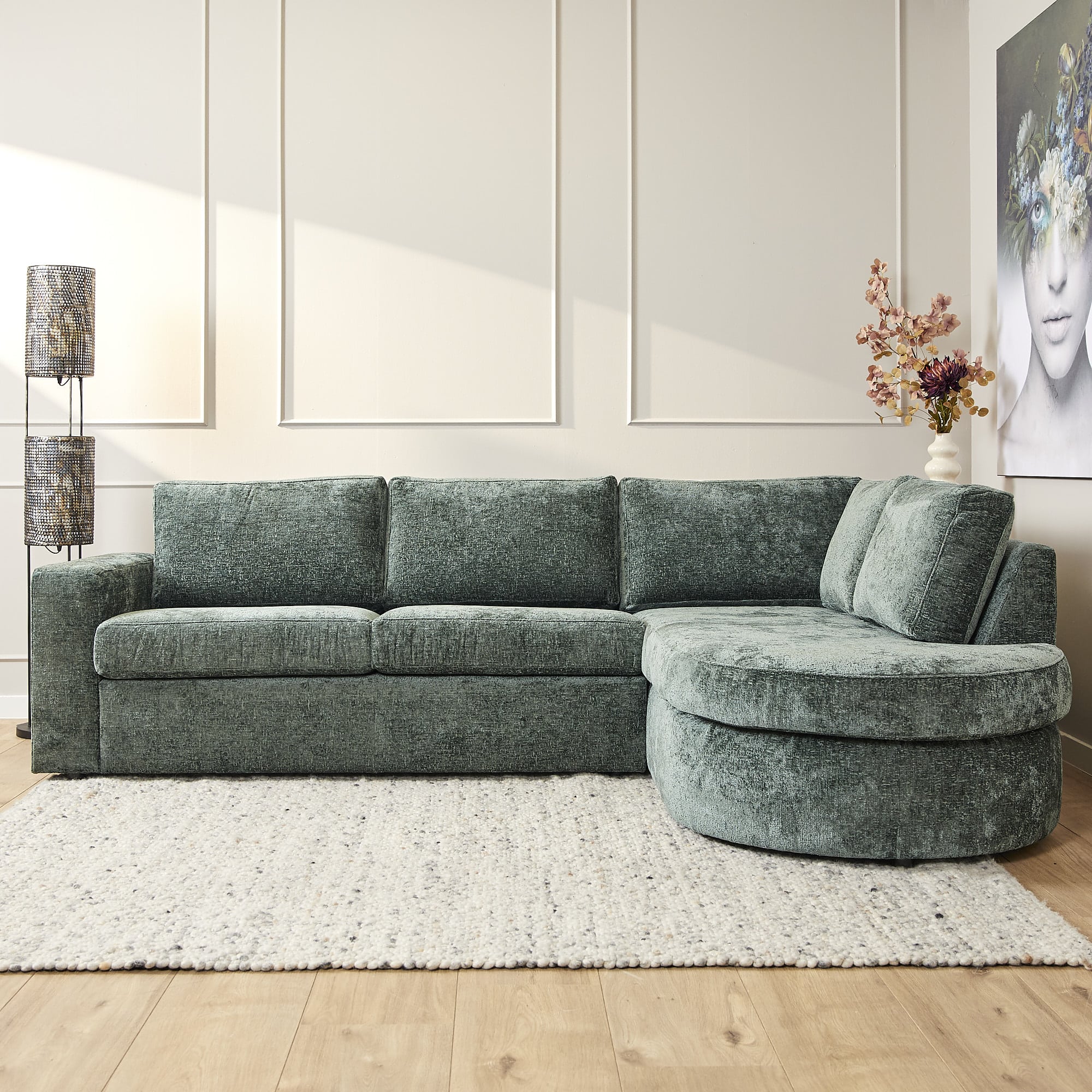 Starfurn MySofa Alma | 2,5 zits + Divan Rechts | Green