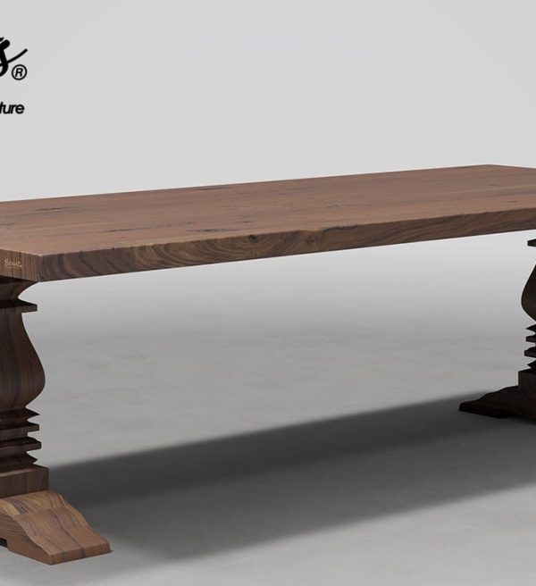 SHOWMODEL UrbanSofa Bruuts eettafel rechthoek rechte rand kloosterpoot hout recht 240 cm melrose acacia