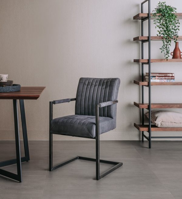 Tower Living eetkamerstoel Ferro met arm antraciet