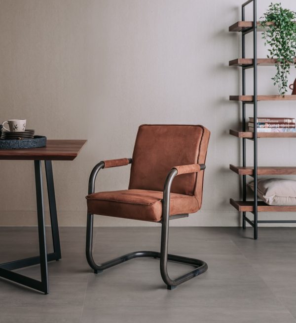 Tower Living eetkamerstoel Volano met arm cognac