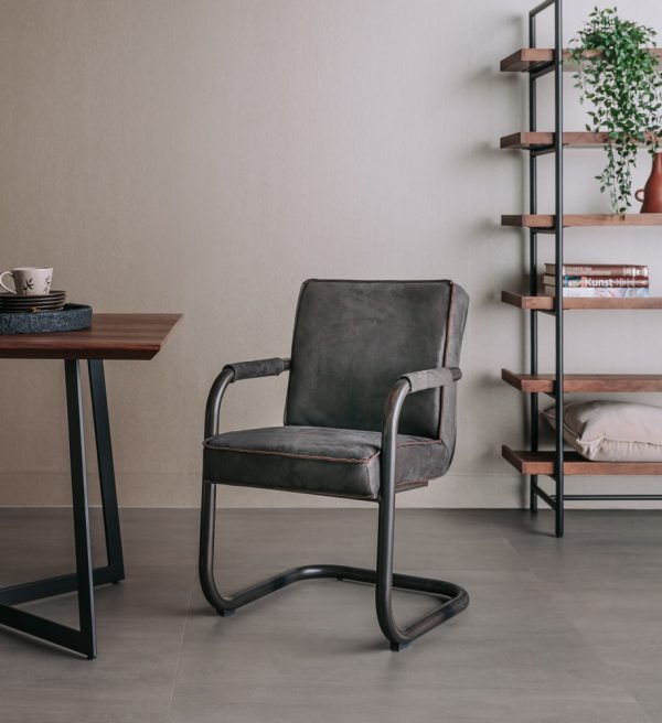 Tower Living eetkamerstoel Volano met arm antraciet