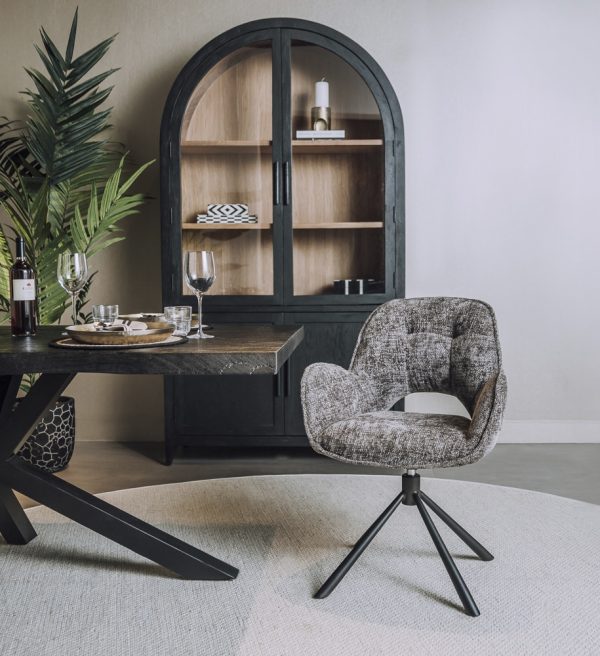 Tower Living eetkamerstoel Isola draaibaar met arm antraciet