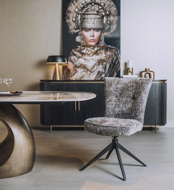 Tower Living eetkamerstoel Bardi draaibaar antraciet