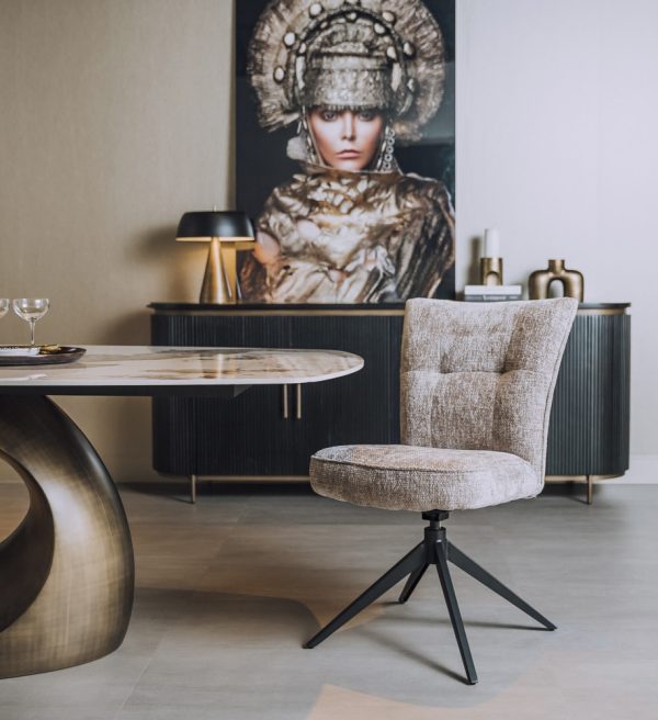 Tower Living eetkamerstoel Bardi draaibaar beige