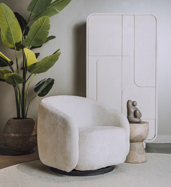 Tower Living fauteuil Castro draaibaar met arm creme