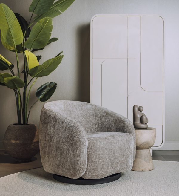 Tower Living fauteuil Castro draaibaar met arm beige