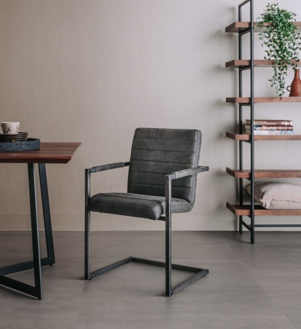 Tower Living eetkamerstoel Rocca met arm antraciet