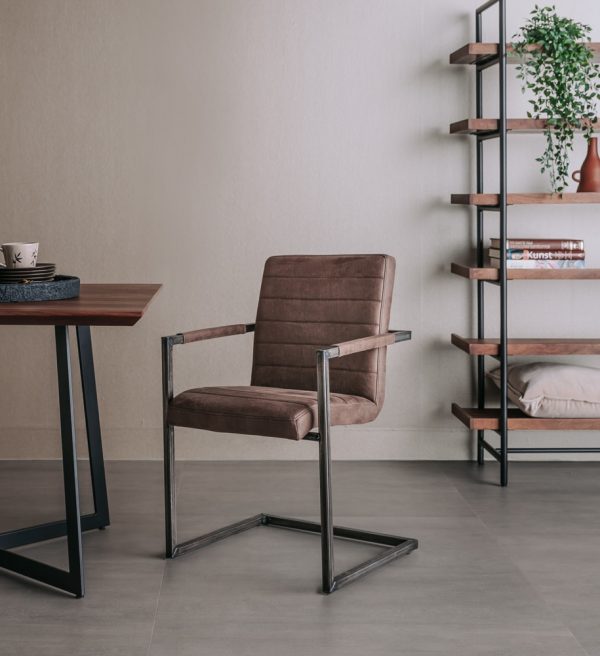 Tower Living eetkamerstoel Rocca met arm bruin