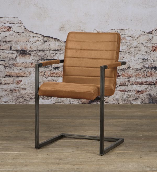 Tower Living eetkamerstoel Rocca met arm cognac