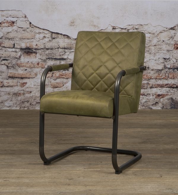 Tower Living eetkamerstoel Civo met arm groen