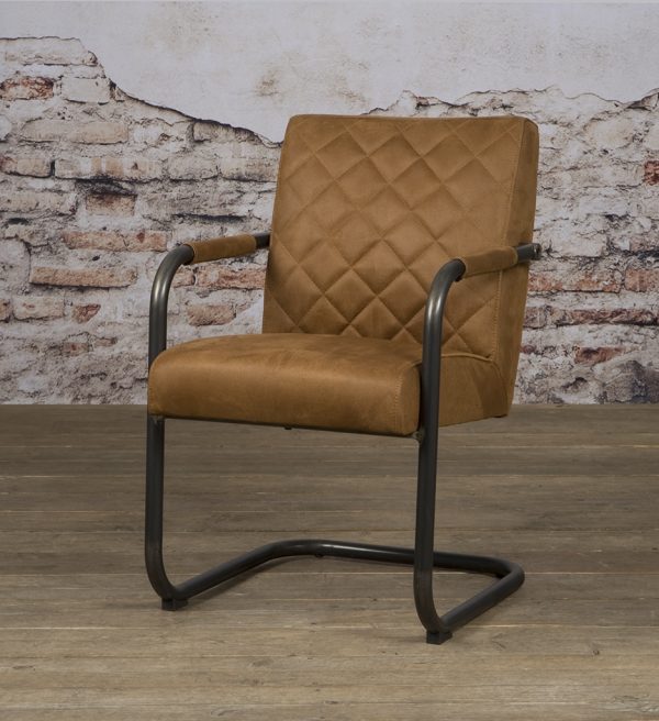 Tower Living eetkamerstoel Civo met arm cognac