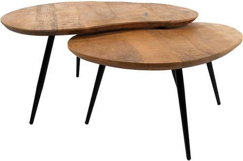 NijwieMySons Erfurt salontafel organisch, set van 2, Smooth Natural - Must Have Collection