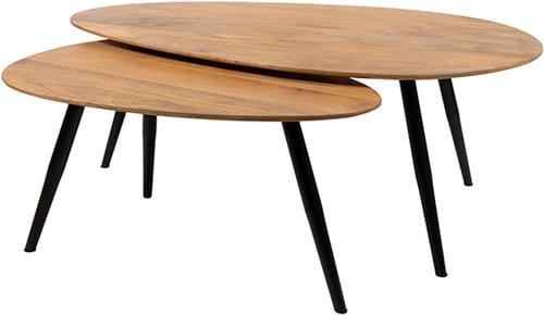 NijwieMySons Kassel salontafel organisch, set van 2, Smooth Natural (17mm) - Must Have Collection