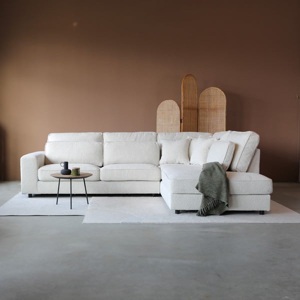 PEPP Interiors hoekbank Richie hoek rechts wit bouclé