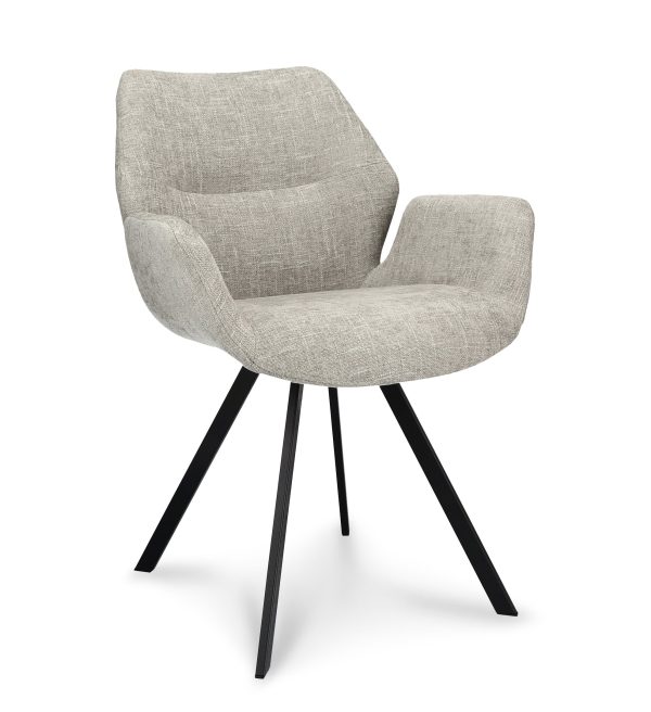 Eetkamerstoel Pine met arm taupe