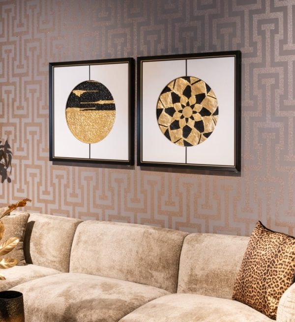 Richmond Interiors Wall art Moon zwart/goud